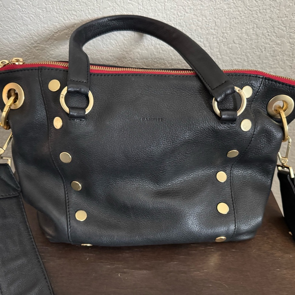 Hammitt Daniel Medium Black Shoulder Bag with Gold Accents - Picture 2 of 7